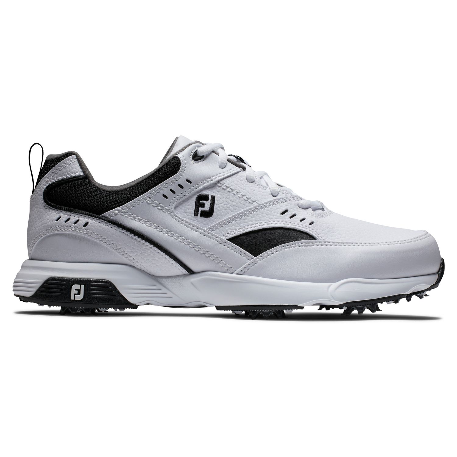 MAIN IMAGE OF FOOTJOY MENS GOLF SPECIALTY SPIKED GOLF SHOES IN WHITE/BLACK 9 WITH WATERPROOFING