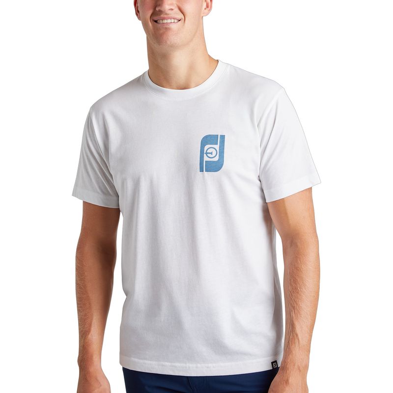 FRONT VIEW OF FOOTJOY MENS BIRDIE SHORT SLEEVE SHIRT WITH LIGHTWEIGHT COMFORT AND SOFT COTTON BLEND