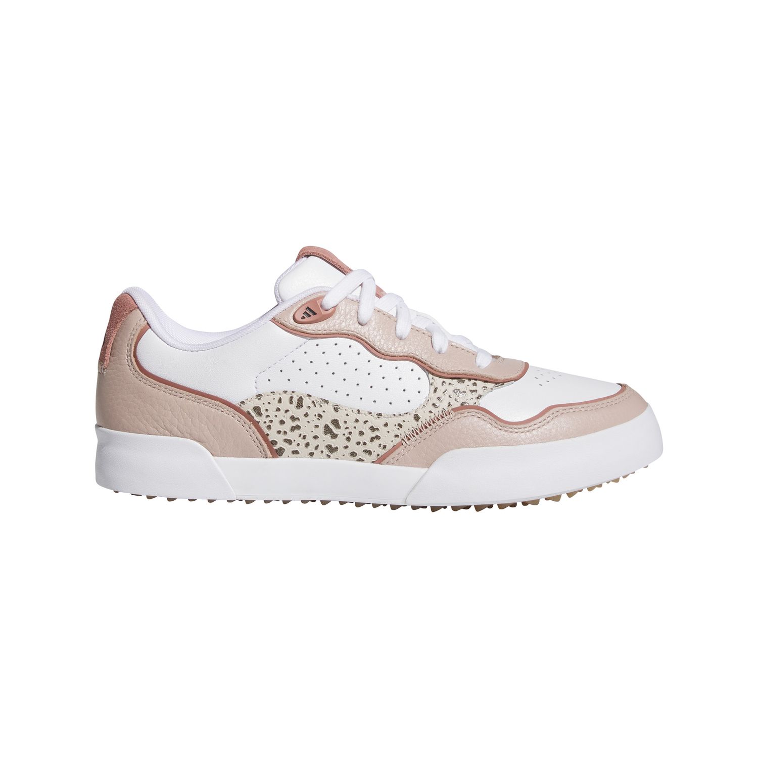 MAIN IMAGE OF ADIDAS WOMENS RETROCROSS GOLF SHOES IN WHITE/WONDER TAUPE/WARM CLAY 6 WITH CUSHIONING