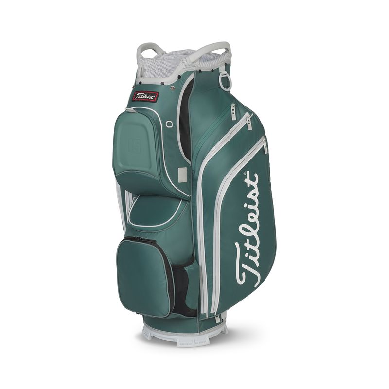 FRONT VIEW OF TITLEIST UNISEX CART 15-WAY CART BAG WITH MAXIMUM STORAGE AND 15 FULL LENGTH DIVIDERS