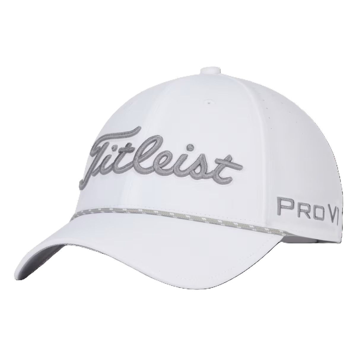 MAIN IMAGE OF TITLEIST MENS TOUR BREEZER HAT IN WHITE/GREY ADJUSTABLE WITH STACOOL™ SWEATBAND