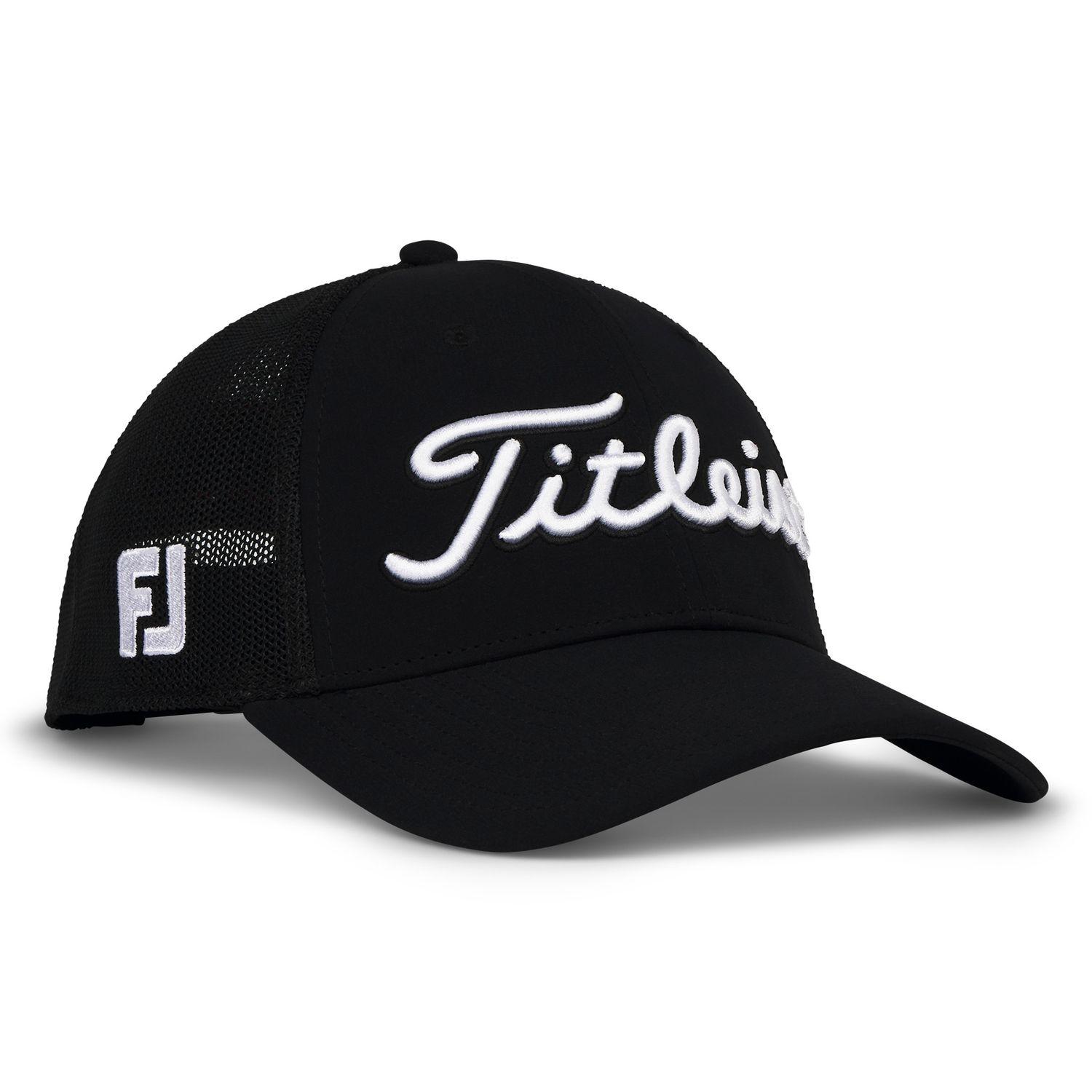 MAIN IMAGE OF TITLEIST MENS TOUR PERFORMANCE MESH HAT IN BLACK/WHITE ADJUSTABLE WITH LIGHTWEIGHT