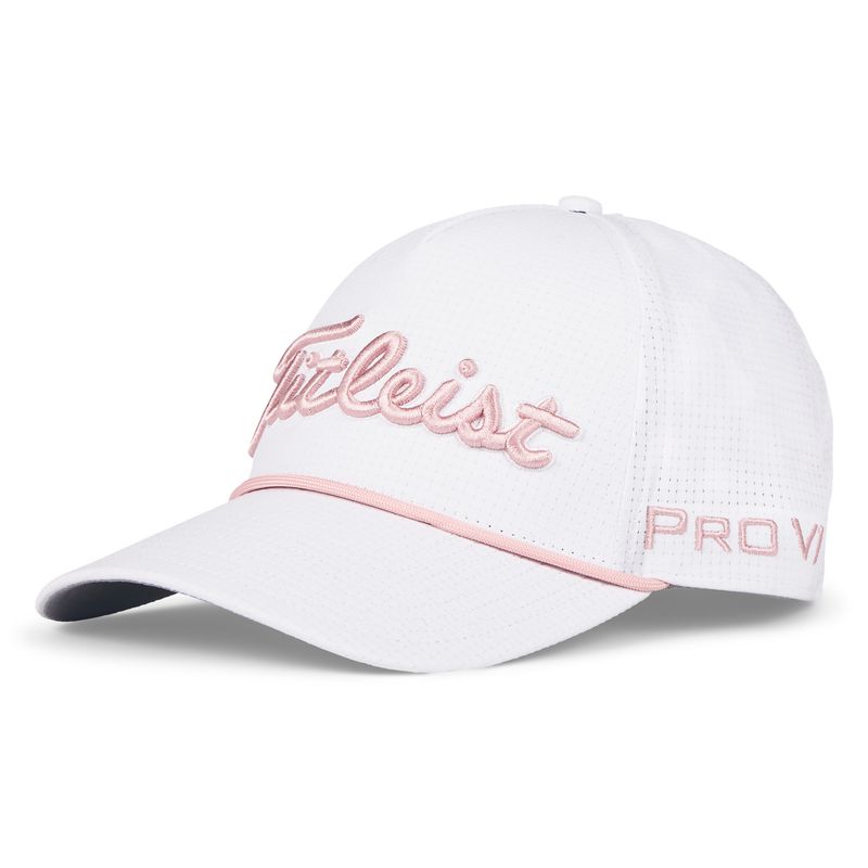 FRONT LEFT VIEW OF TITLEIST MENS TOUR ROPE HAT WITH LIGHTWEIGHT AND 50+ UPF SUN PROTECTION