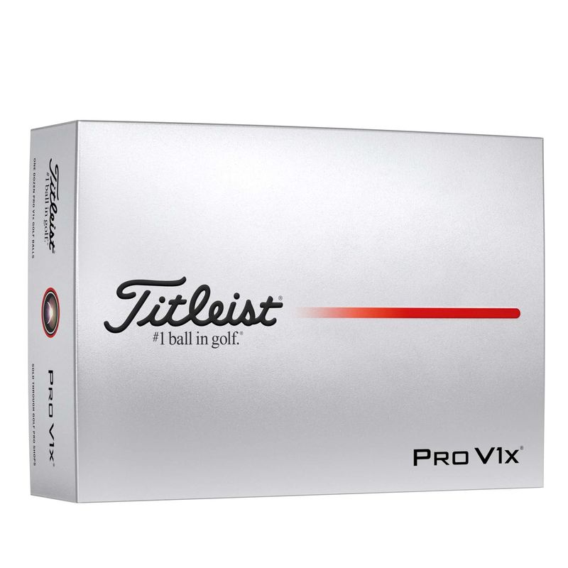 FRONT VIEW OF TITLEIST UNISEX PRO V1X GOLF BALL WITH HIGH FLIGHT AND MAXIMUM DISTANCE