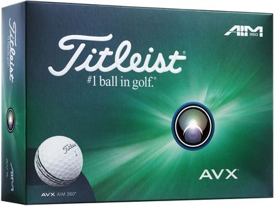 FRONT VIEW OF TITLEIST UNISEX AVX 360 GOLF BALL WITH LOW BALL FLIGHT AND SOFT-FEELING