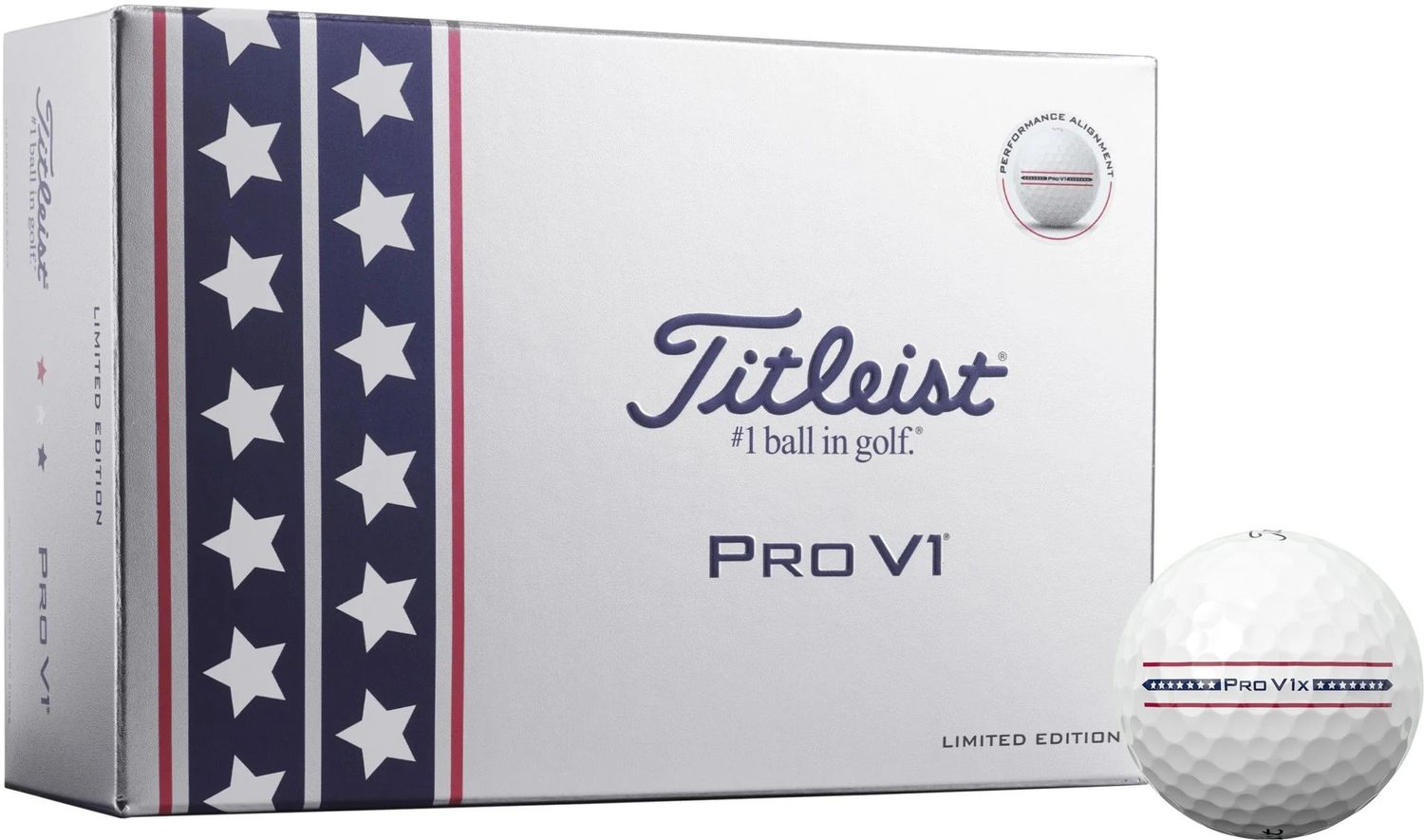 MAIN IMAGE OF TITLEIST UNISEX PRO V1 USA GOLF BALL IN WHITE 6 COUNT WITH MORE SPEED