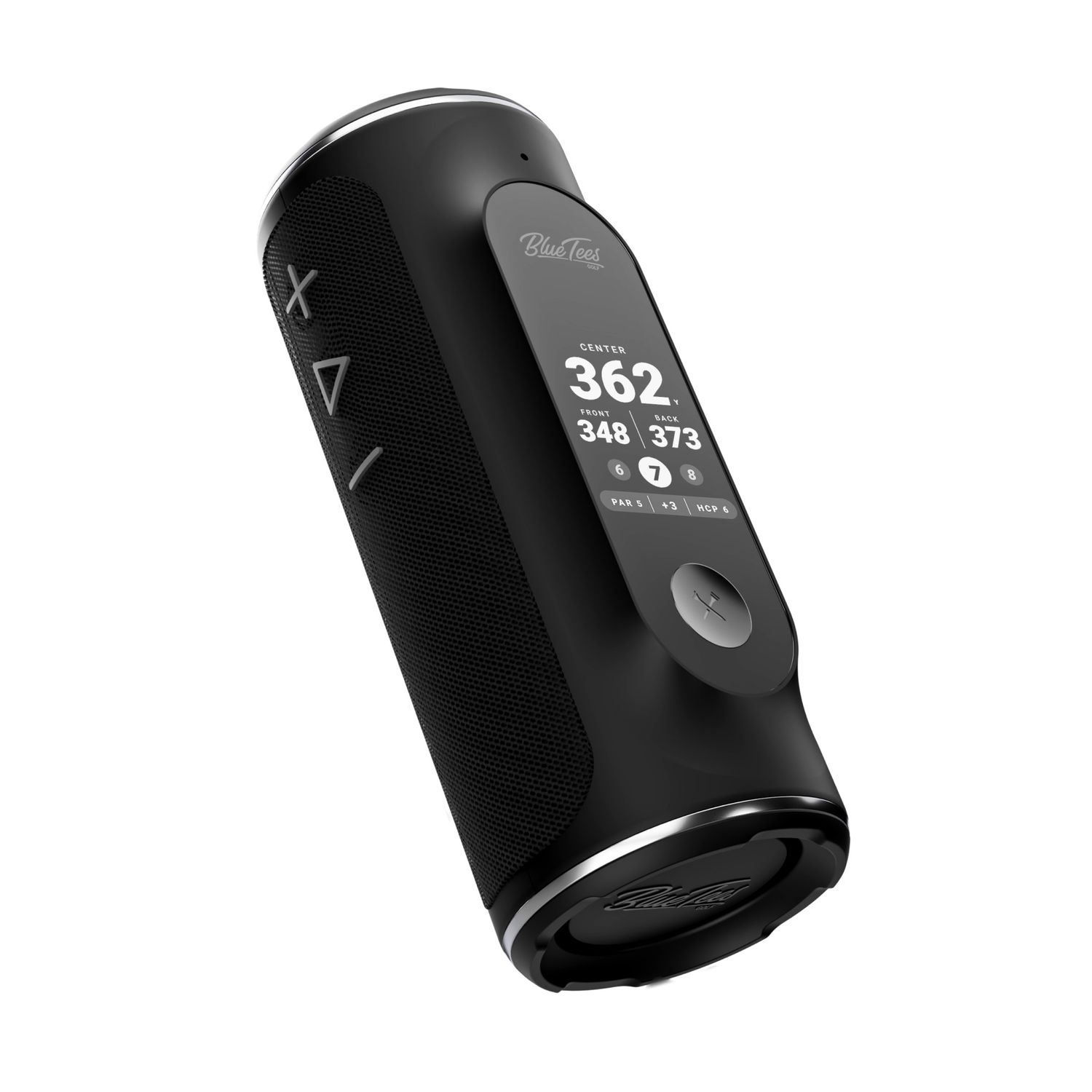 MAIN IMAGE OF BLUE TEES UNISEX PLAYER+ SPEAKER RANGEFINDER IN BLACK WITH TOUCH SCREEN DISPLAY
