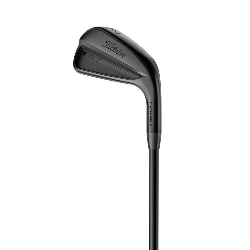 FRONT VIEW OF TITLEIST MENS T150 BLACK IRON SET WITH DURABLE FINISH AND BLACK HEAD &amp; SHAFT