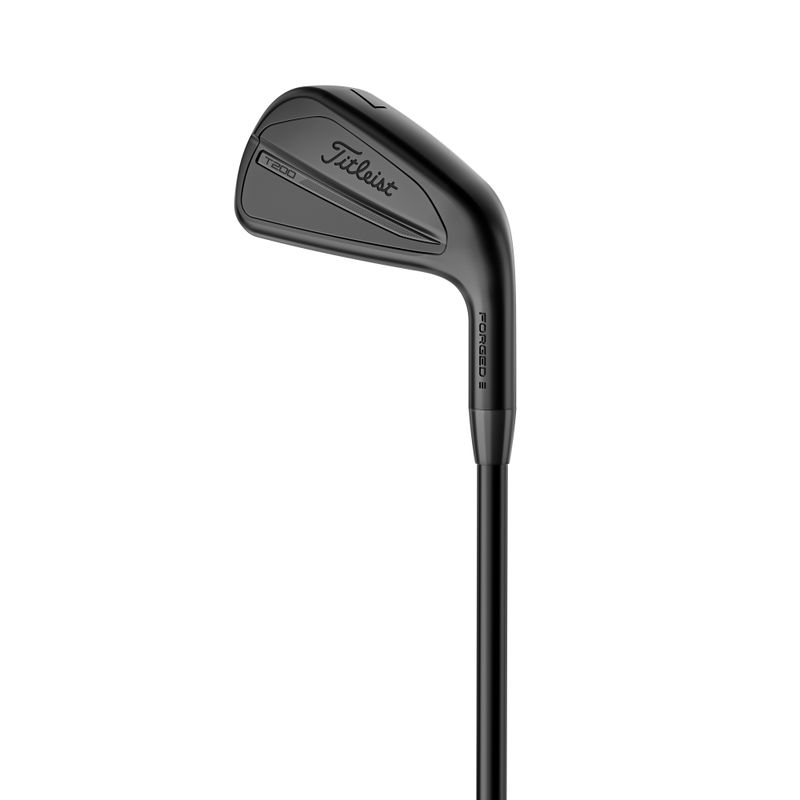 FRONT VIEW OF TITLEIST MENS T200 BLACK IRON SET WITH FORGIVENSS AND BLACK HEAD &amp; SHAFT
