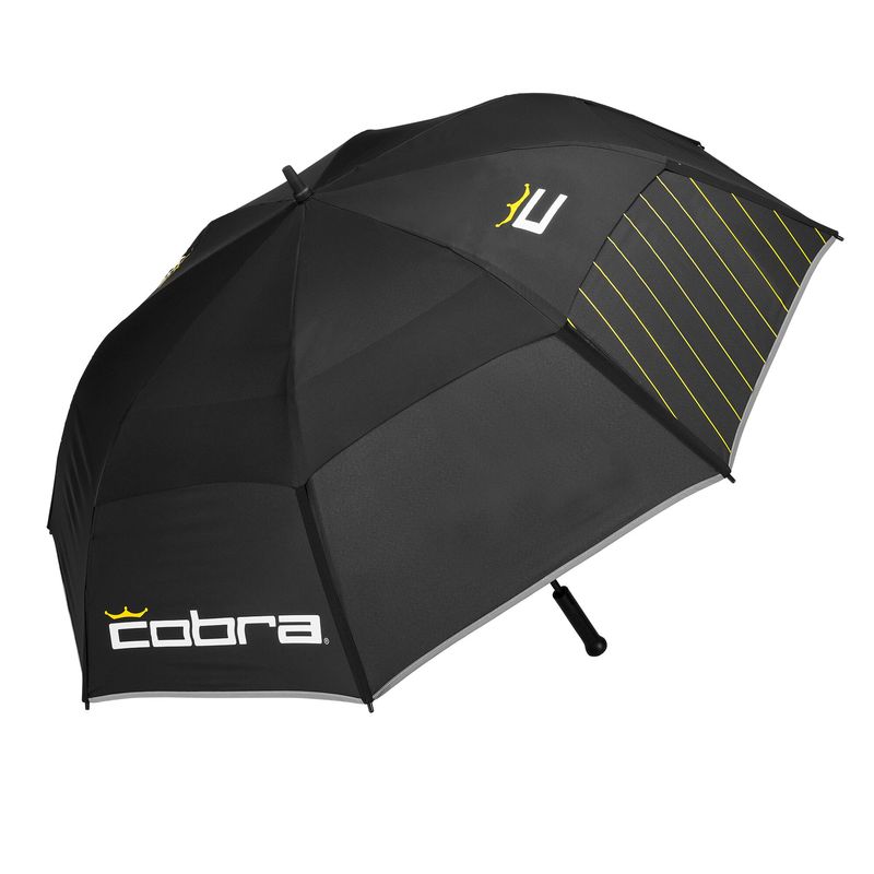 FRONT VIEW OF COBRA UNISEX CROWN C UMBRELLA WITH WIDE COVERAGE AND GOLF RAIN PROTECTION