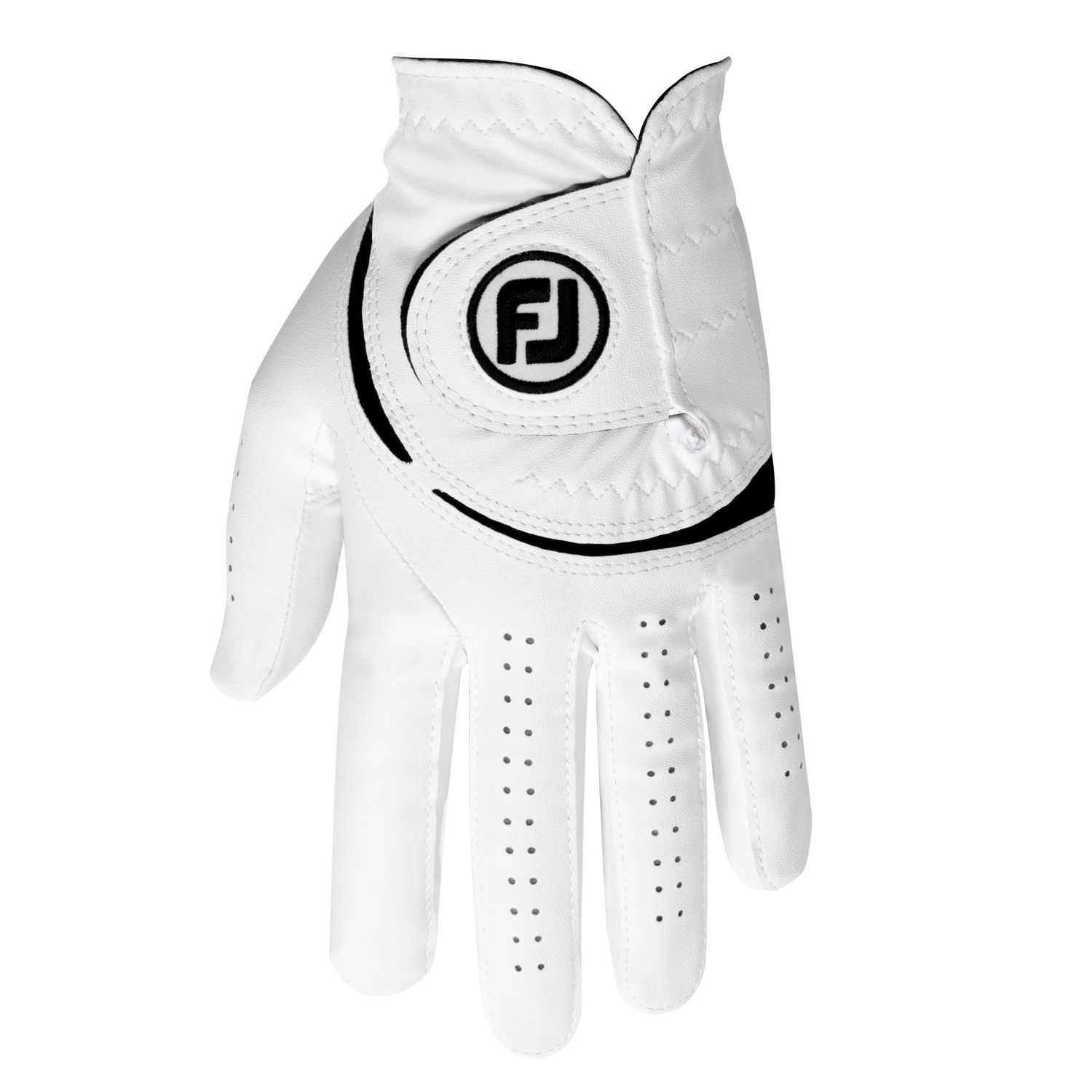 FOOTJOY WOMENS WEATHERSOF GOLF GLOVE 25, Color: WHITE/BLACK, Size: LARGE, Hand: LEFT