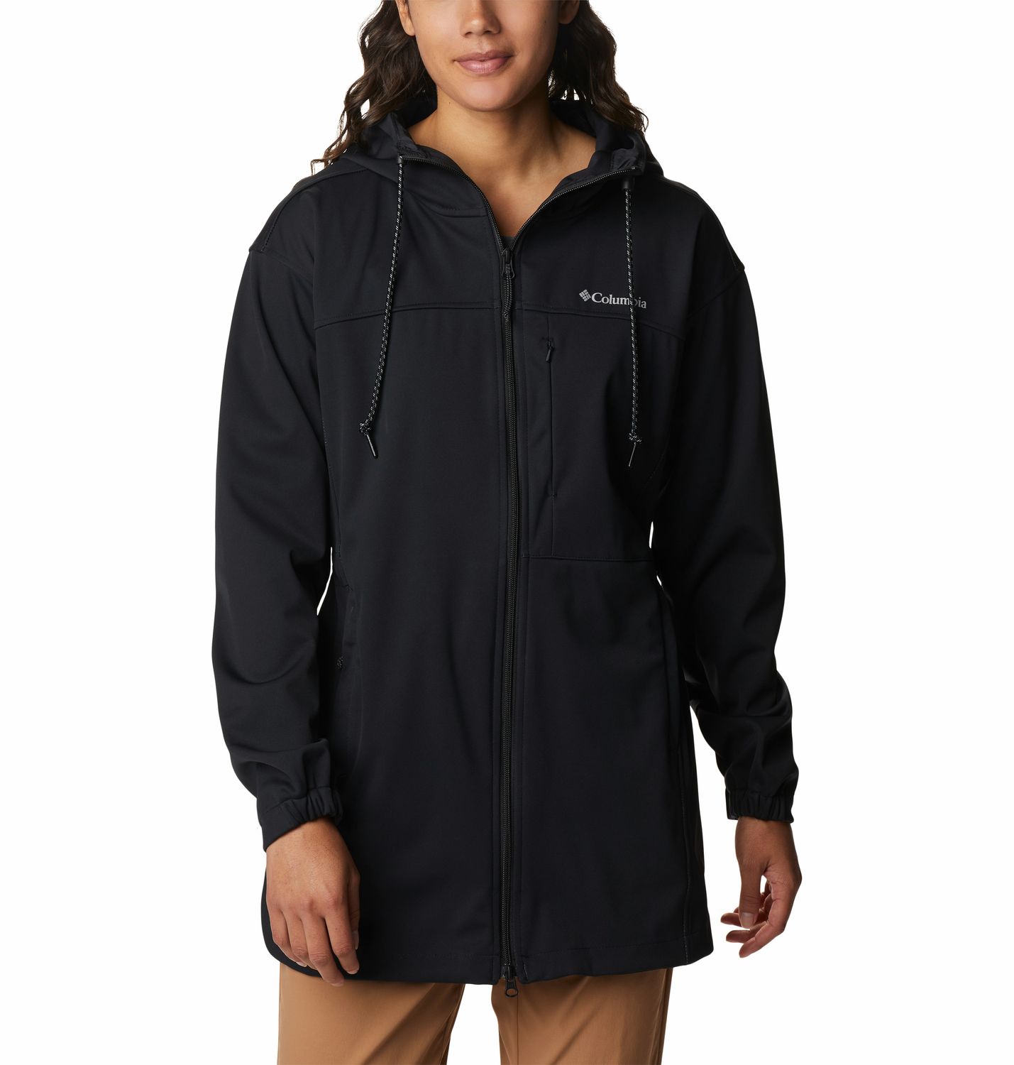 COLUMBIA WOMENS FLORA PARK SOFTSHELL JACKET 24, Color: BLACK, Size: XS