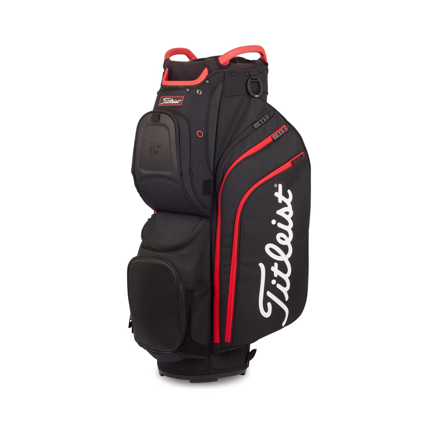 TITLEIST UNISEX CART 15-WAY CART BAG 25, Color: BLACK/BLACK/RED