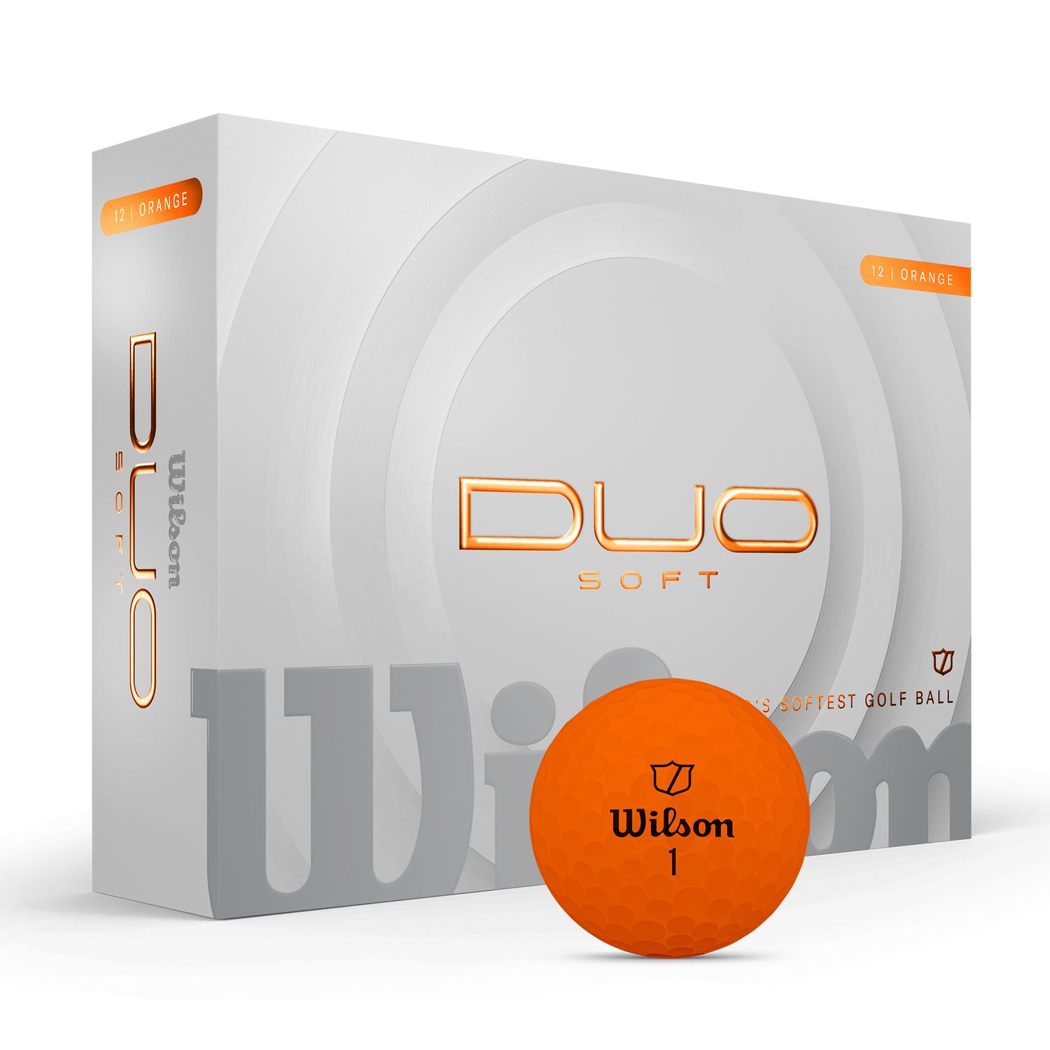 MAIN IMAGE OF WILSON UNISEX DUO SOFT GOLF BALL IN ORANGE DOZEN WITH SOFT FEEL AND MAXIMUM DISTANCE