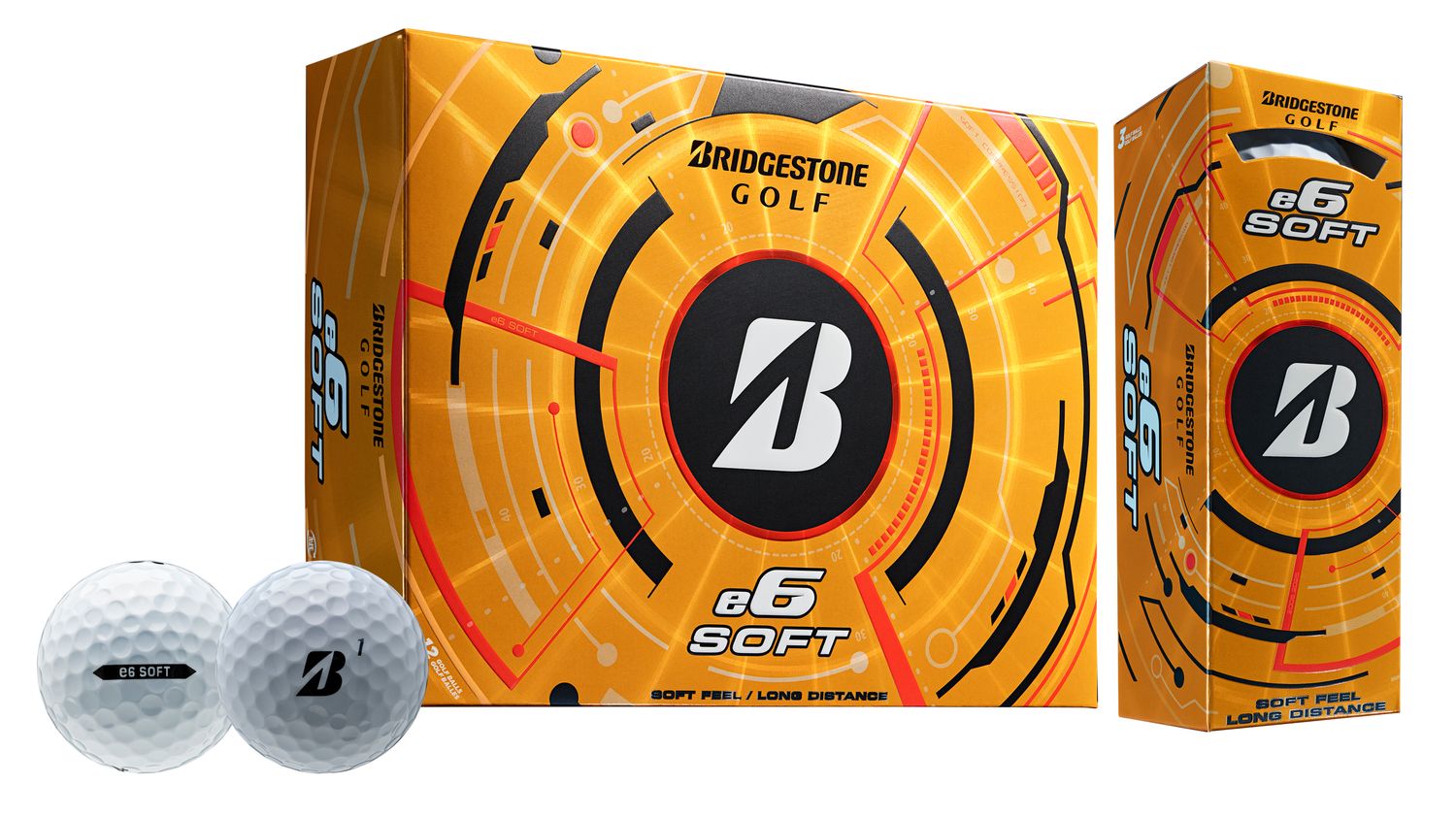 MAIN IMAGE OF BRIDGESTONE UNISEX E6 SOFT GOLF BALL IN WHITE DOZEN WITH LONGER DISTANCE