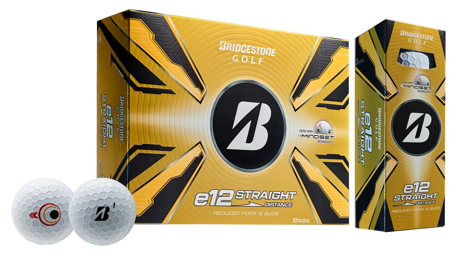 MAIN IMAGE OF BRIDGESTONE UNISEX E12 STRAIGHT GOLF BALL IN WHITE DOZEN WITH IMPROVED DISTANCE