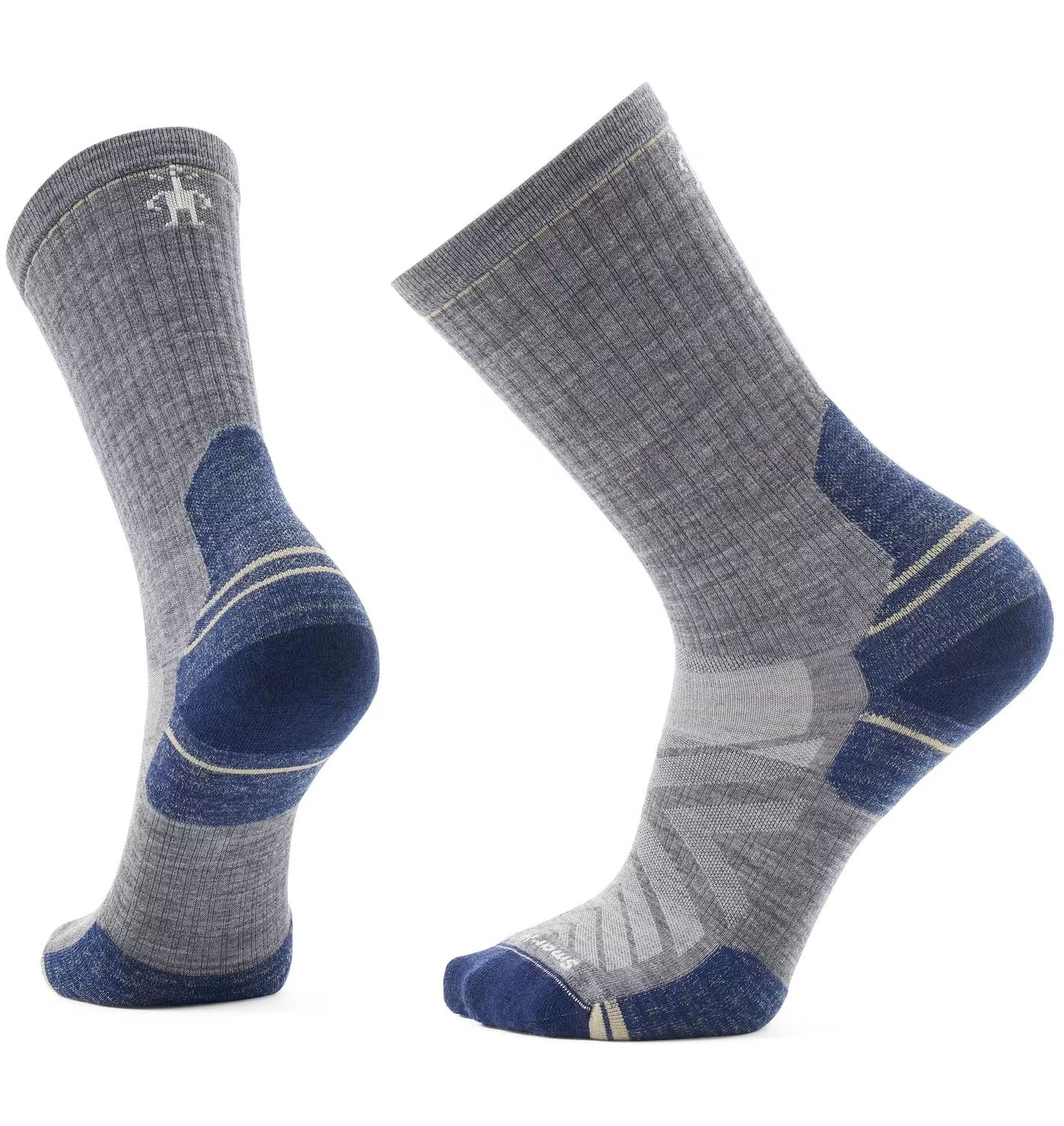 SMARTWOOL MENS HIKE TARGETED CUSHION CREW SOCKS 25, Color: MEDIUM GRAY, Size: LARGE