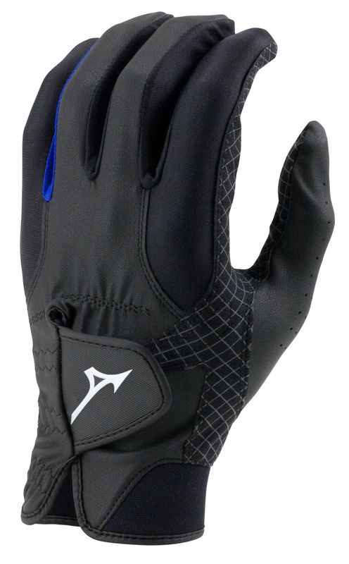 FRONT VIEW OF MIZUNO MENS RAINFIT GOLF GLOVE WITH SUPERIOR GRIP IN WET CONDITIONS AND BREATHABILITY