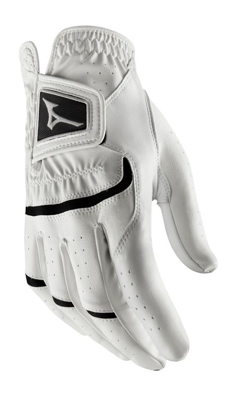 LEFT VIEW OF MIZUNO MENS ELITE GOLF GLOVE WITH SOFT FEEL AND INCREDIBLE GOLF COMFORT