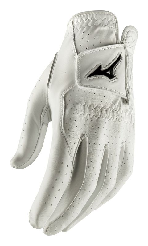 LEFT VIEW OF MIZUNO MENS TOUR GOLF GLOVE WITH SOFT FEEL AND INCREDIBLE GOLF COMFORT