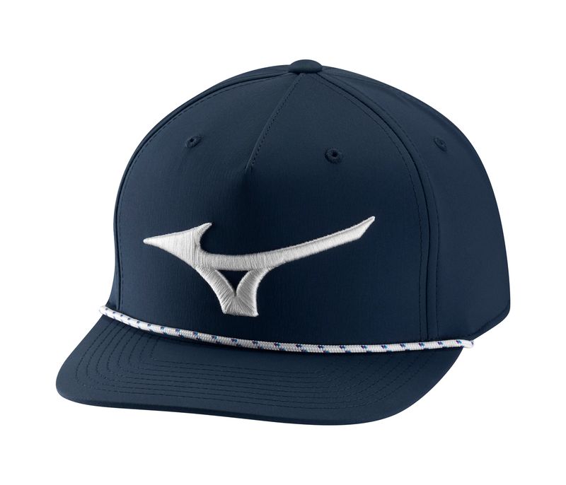 FRONT VIEW OF MIZUNO MENS RUNBIRD ROPE HAT WITH MAXIMUM COMFORT AND LIGHTWEIGHT FABRIC