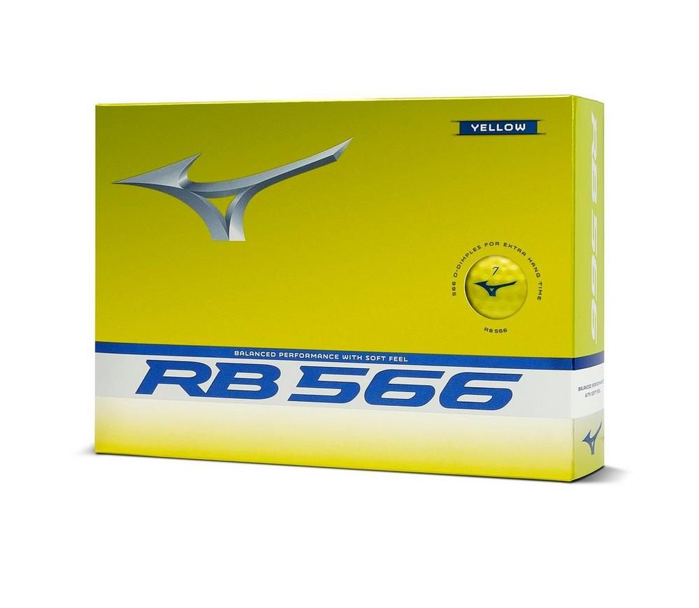 MAIN IMAGE OF MIZUNO UNISEX RB 566 GOLF BALL IN YELLOW DOZEN WITH SOFTER FEELING
