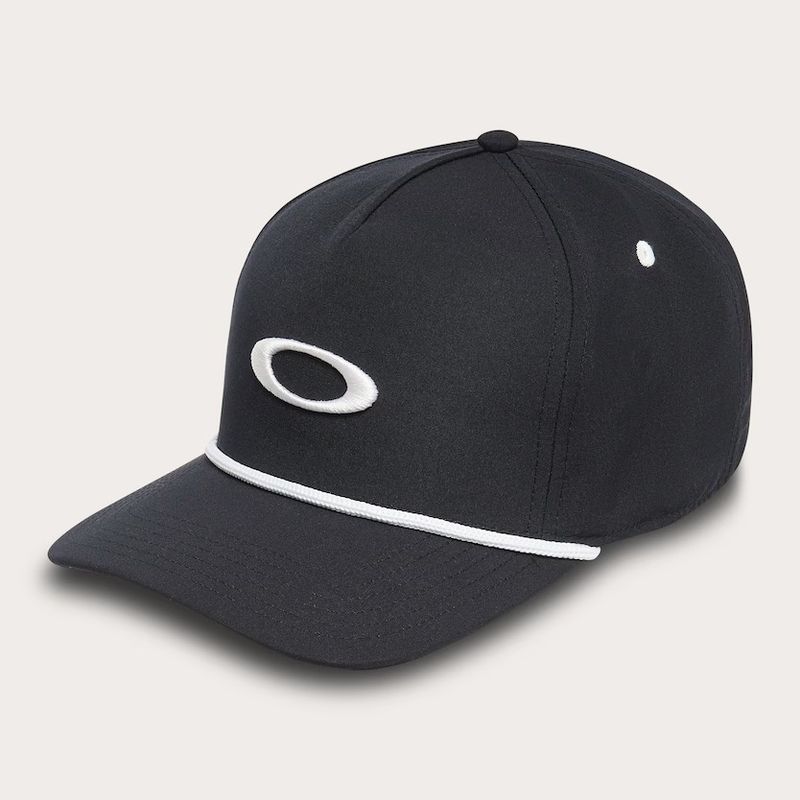 FRONT VIEW OF OAKLEY MENS ELLIPSE ROPE HAT WITH WATERPROOFING AND ADJUSTABLE SNAPBACK CLOSURE