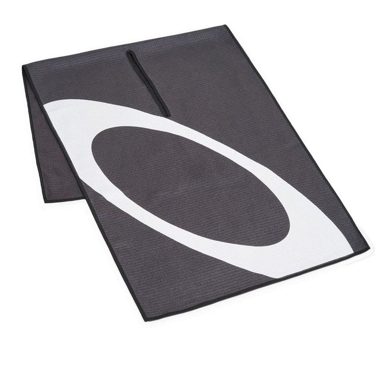 FRONT VIEW OF OAKLEY MENS PLAYER TERRAIN TOWEL WITH QUICK-DRYING AND SOFT ABSORBENT FABRIC
