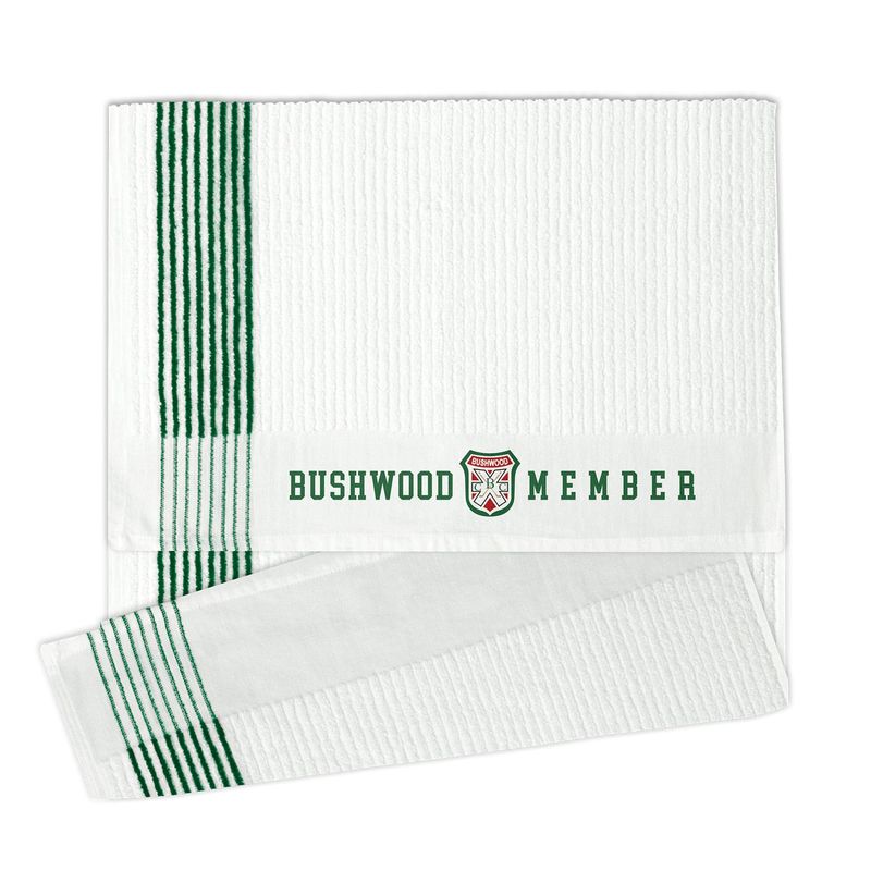 FRONT VIEW OF DEVANT UNISEX CADDY TOWEL WITH LARGE SIZED TOWEL AND KEEPS YOUR CLUBS CLEAN