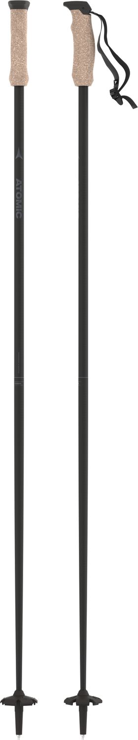 ATOMIC UNISEX AMT CARBON DOWNHILL SKI POLE 26, Color: BLACK/TAN, Size: 115CM