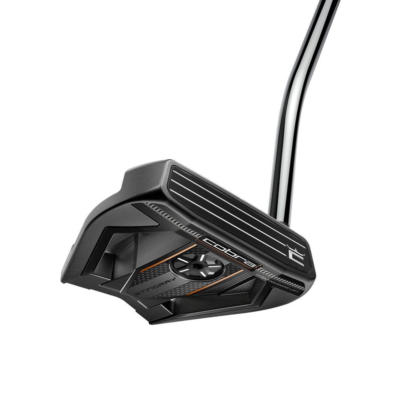 FRONT VIEW OF COBRA UNISEX VINTAGE STINGRAY SINGLE BEND PUTTER WITH SOFT FEEL AND MALLET DESIGN