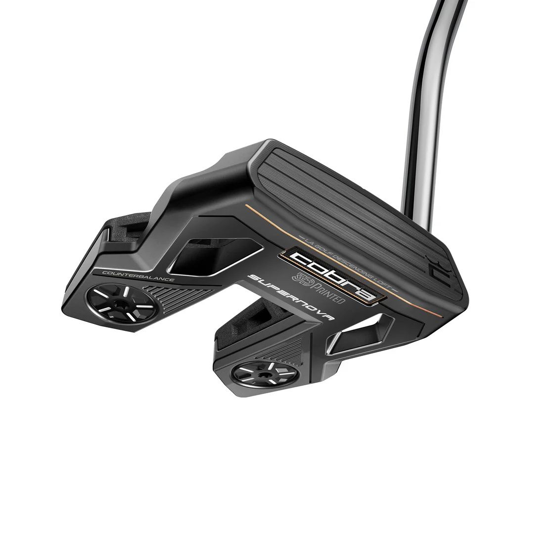 MAIN IMAGE OF COBRA UNISEX 3DP SUPERNOVA COUNTERBALANCE BLACK SINGLE BEND PUTTER IN RIGHT 38&quot; STEEL