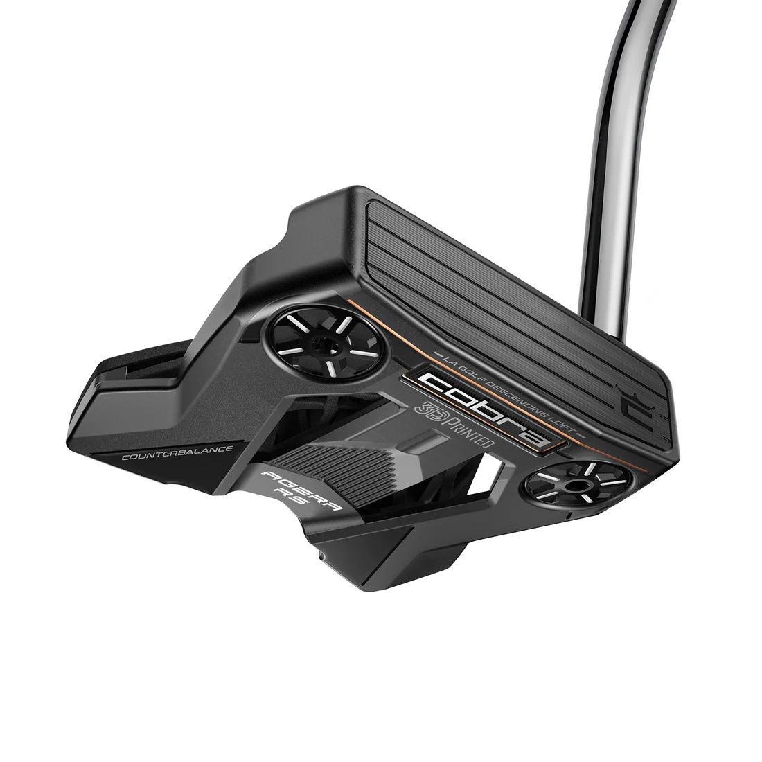 MAIN IMAGE OF COBRA UNISEX 3DP AGERA RS COUNTERBALANCE BLACK SINGLE BEND PUTTER IN RIGHT 38&quot; STEEL