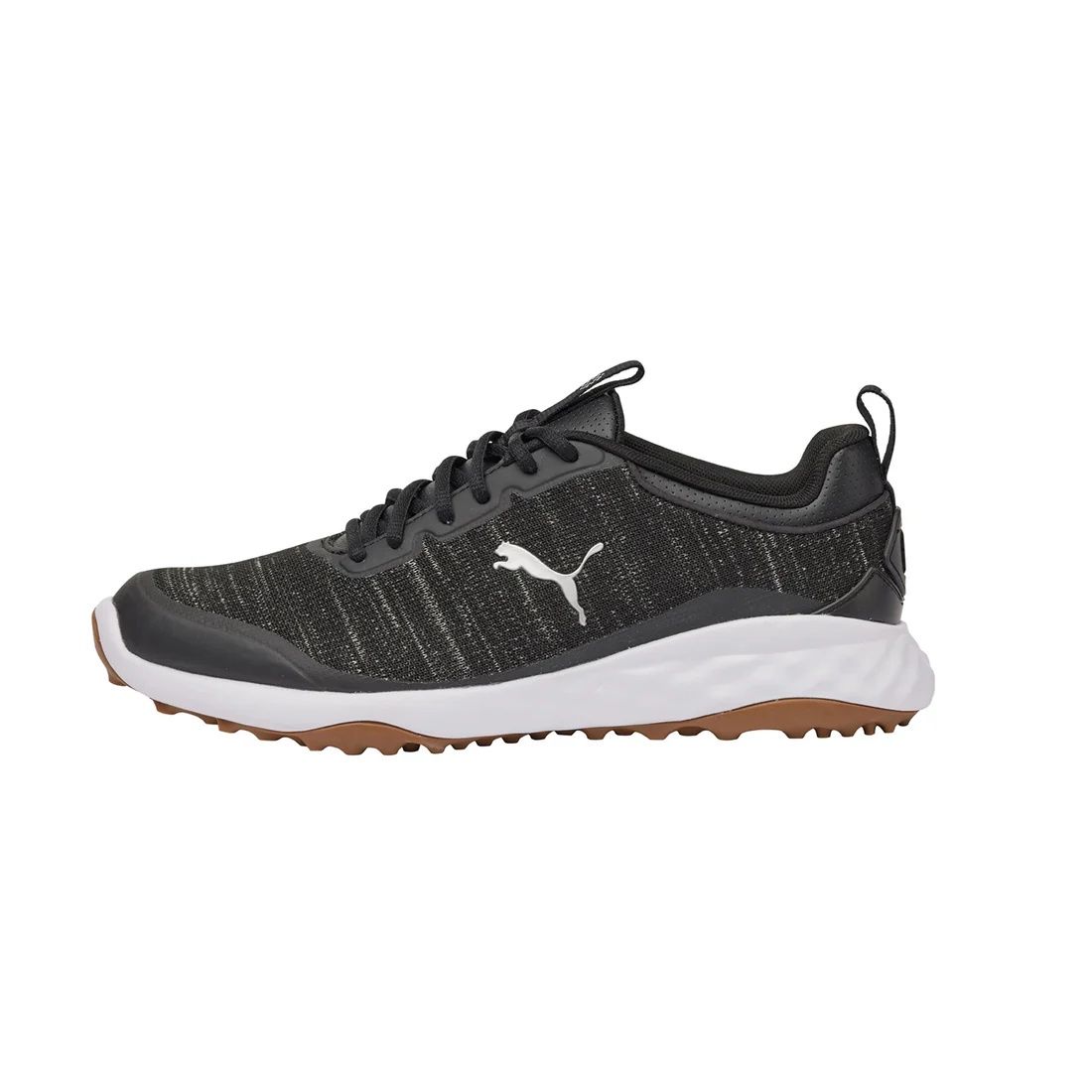 MAIN IMAGE OF PUMA MENS FUSION PRO SPIKELESS GOLF SHOES IN PUMA BLACK/PUMA SILVER 10.5