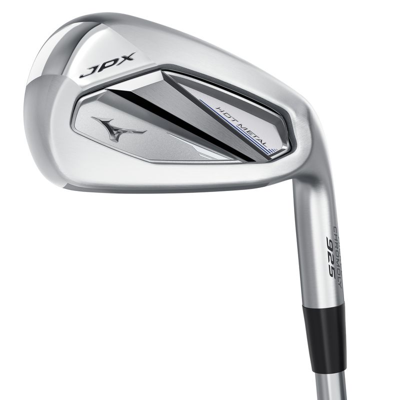 FRONT VIEW OF MIZUNO MENS JPX 925 HOT METAL IRON SET WITH MAXIMUM GOLF BALL SPEED AND FORGIVENESS