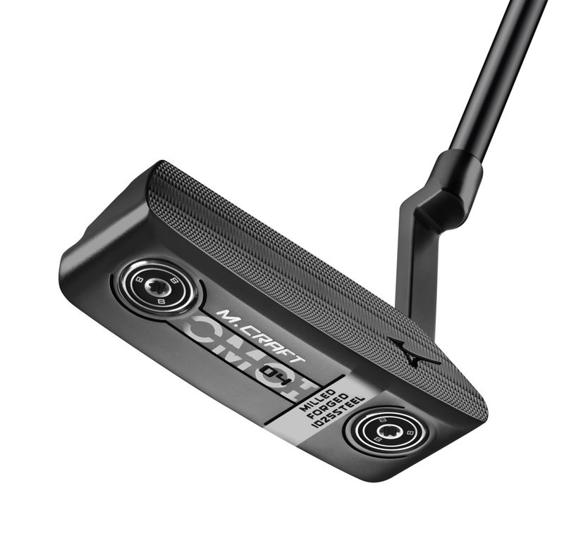 FRONT VIEW OF MIZUNO UNISEX M-CRAFT OMOI TYPE 04 PUTTER WITH MILLED FACE AND BLADE PUTTER DESIGN