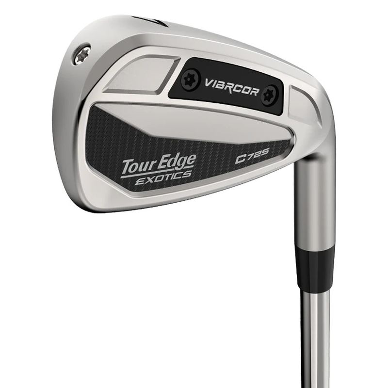 FRONT VIEW OF TOUR EDGE MENS EXOTICS C725 IRON SET WITH PLAYERS DISTANCE IRON AND THINNER TOPLINE