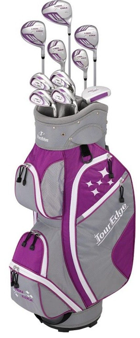 MAIN IMAGE OF TOUR EDGE WOMENS 11-PIECE LADY EDGE BOX SET IN VIOLET/WHITE RIGHT LADIES GRAPHITE