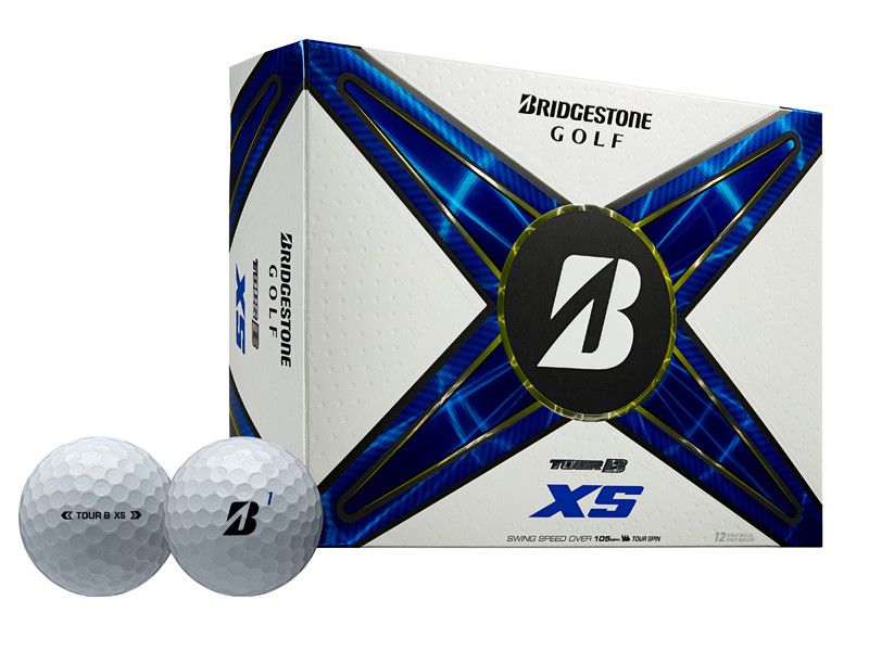 BOX VIEW OF BRIDGESTONE UNISEX TOUR B XS GOLF BALL WITH INCREASED DISTANCE AND IMPROVED FEEL