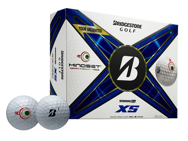BOX VIEW OF BRIDGESTONE UNISEX TOUR B XS MINDSET GOLF BALL WITH INCREASED DISTANCE