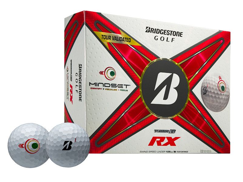 BOX VIEW OF BRIDGESTONE UNISEX TOUR B RX MINDSET GOLF BALL WITH MAXIMUM DISTANCE