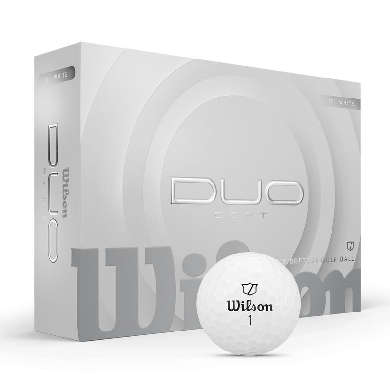 FRONT VIEW OF WILSON UNISEX DUO SOFT GOLF BALL WITH SOFT FEEL AND MAXIMUM DISTANCE