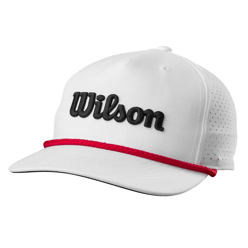 FRONT VIEW OF WILSON MENS PERFORMANCE ROPE HAT WITH LIGHTWEIGHT FABRIC AND ROPE STYLING