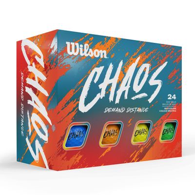 FRONT VIEW OF WILSON UNISEX CHAOS GOLF BALL WITH SOFT FEEL AND CONSISTENT BALL FLIGHT