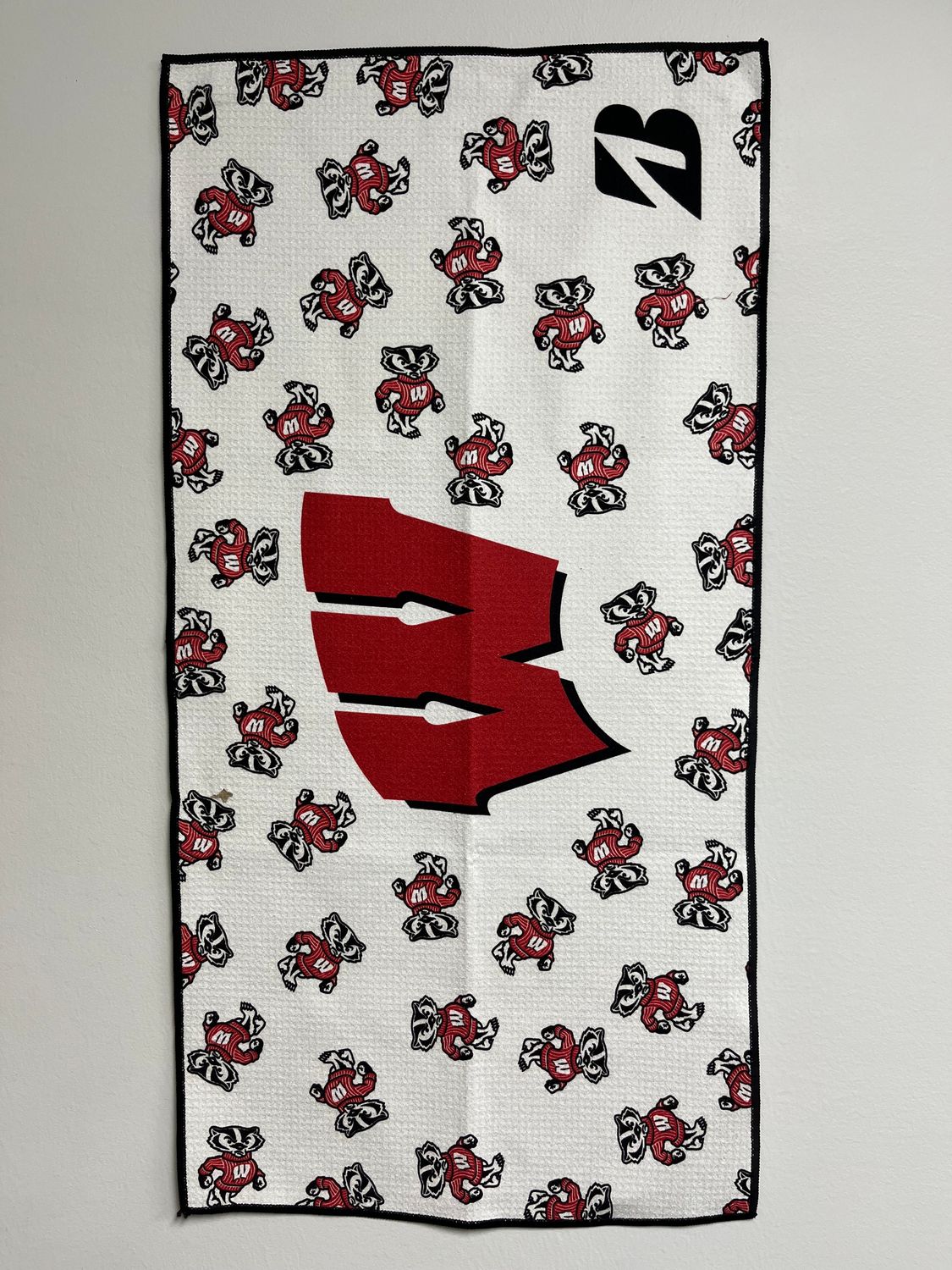 MAIN IMAGE OF BRIDGESTONE UNISEX CUSTOM WISCONSIN TOWEL IN WHITE 16&quot; X 32&quot;