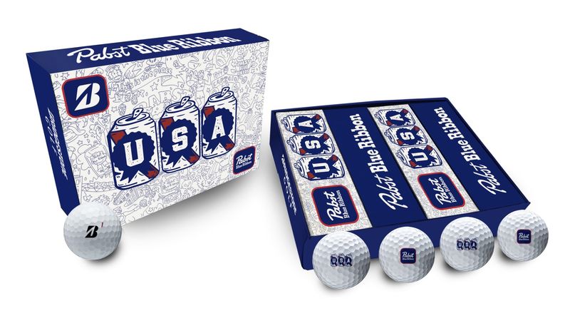 BOX VIEW OF BRIDGESTONE UNISEX TOUR B RX PBR GOLF BALL WITH LIMITED EDITION PBR LOGO AND PACKAGING
