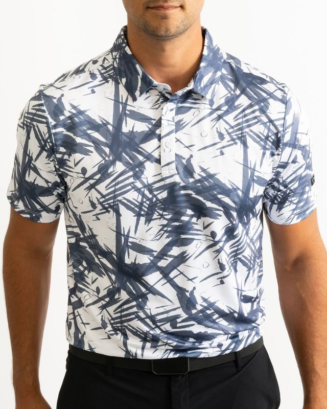 FRONT VIEW OF YATTA MENS SHODO POLO WITH 4-WAY STRETCH AND ALL DAY GOLF COURSE COMFORT