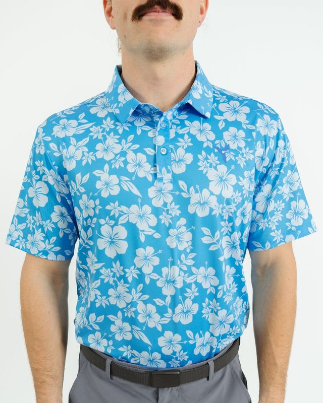 FRONT VIEW OF YATTA MENS ALOHA AINA POLO WITH 4-WAY STRETCH AND ALL DAY GOLF COURSE COMFORT