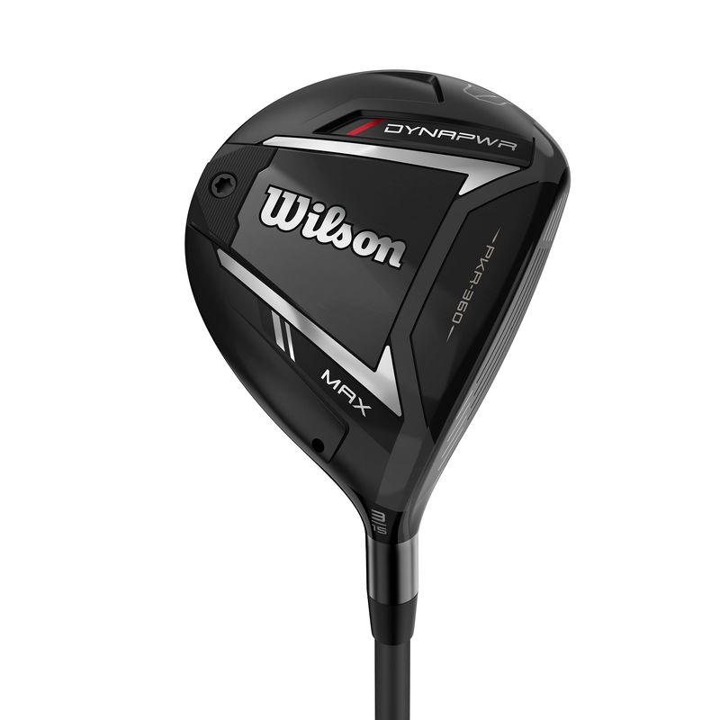 FRONT VIEW OF WILSON MENS DYNAPWR MAX FAIRWAY WOOD WITH HIGH LAUNCH AND MAXIMUM FORGIVENESS
