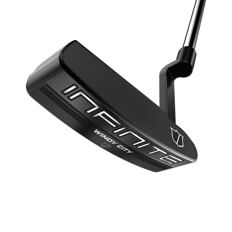 FRONT VIEW OF WILSON UNISEX INFINITE WINDY CITY PUTTER WITH MILLED FACE AND BLADE PUTTER DESIGN